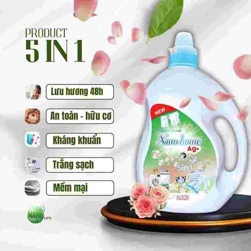 Nước Giặt xả Sinh học Nanohome  Ag+ 3,6 Lít